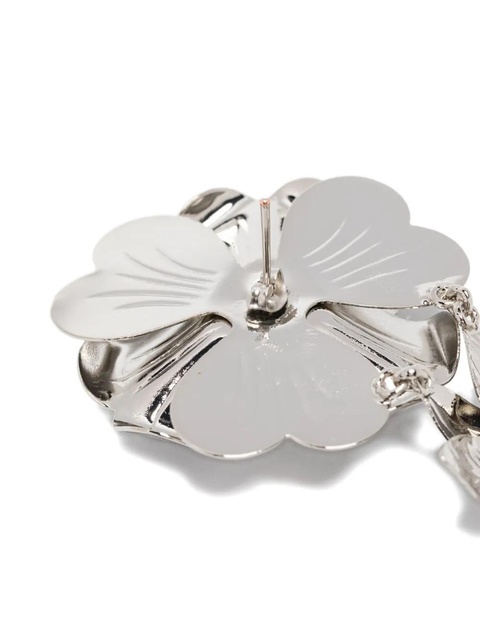 Blumarine flower-embellished drop earrings - Silver - zdjęcie produktu nr 2