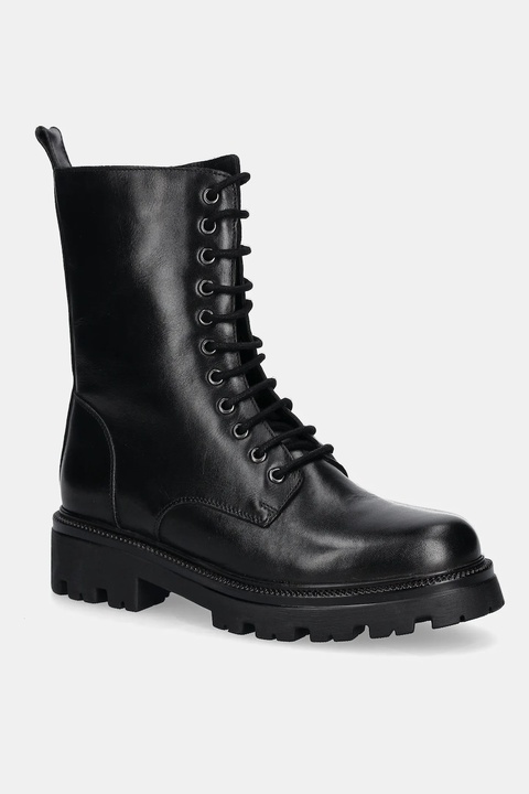 Medicine botki skórzane damskie kolor czarny na platformie - zdjęcie produktu nr 2