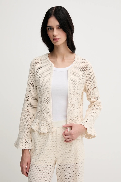 Hoss Intropia kardigan damski kolor beżowy lekki 6319513 - zdjęcie produktu nr 1
