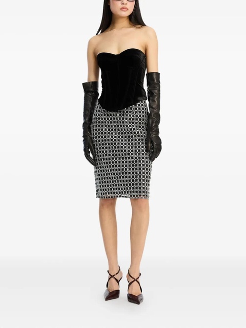 ROTATE BIRGER CHRISTENSEN velvet bustier top - Black - zdjęcie produktu nr 1