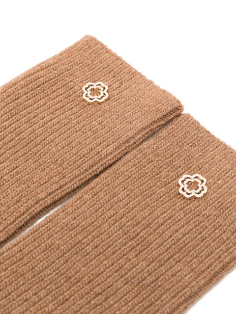 Maje flower-appliqué ribbed socks - Brown - zdjęcie produktu nr 1