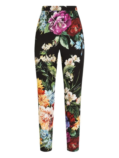 Dolce & Gabbana floral-print leggings - Black - zdjęcie produktu nr 1