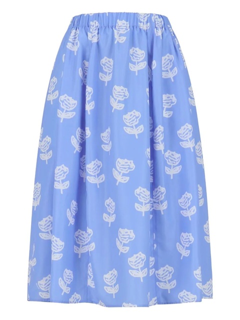 Marni floral-print midi skirt - Blue - zdjęcie produktu nr 1