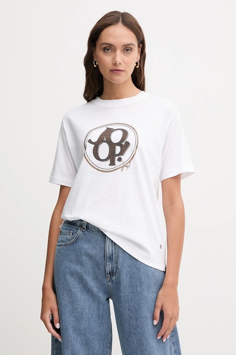 Joop! t-shirt bawełniany damski kolor biały 30046236 - zdjęcie produktu nr 1