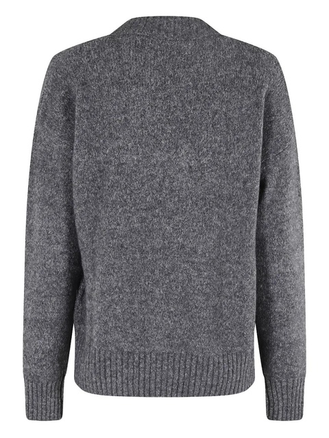 Weekend Max Mara V-neck wool sweater - Grey - zdjęcie produktu nr 2
