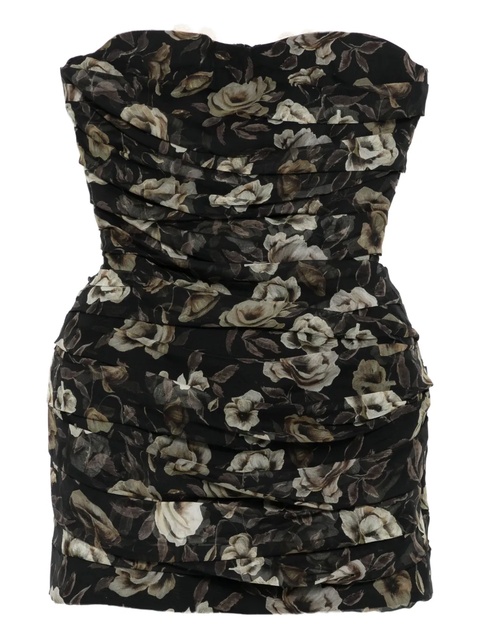 Magda Butrym floral-print strapless dress - Black - zdjęcie produktu nr 1