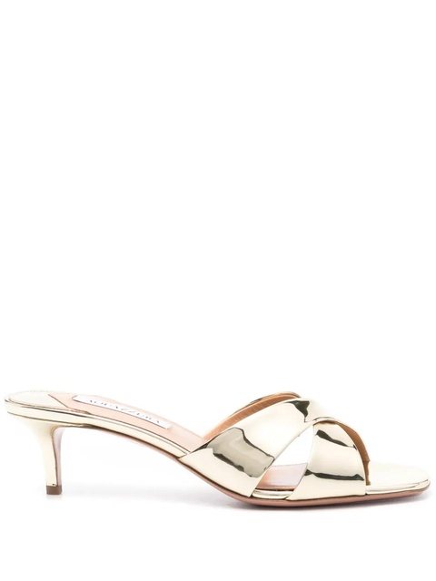 Aquazzura Divine 50mm mirrored mules - Gold - zdjęcie produktu nr 1