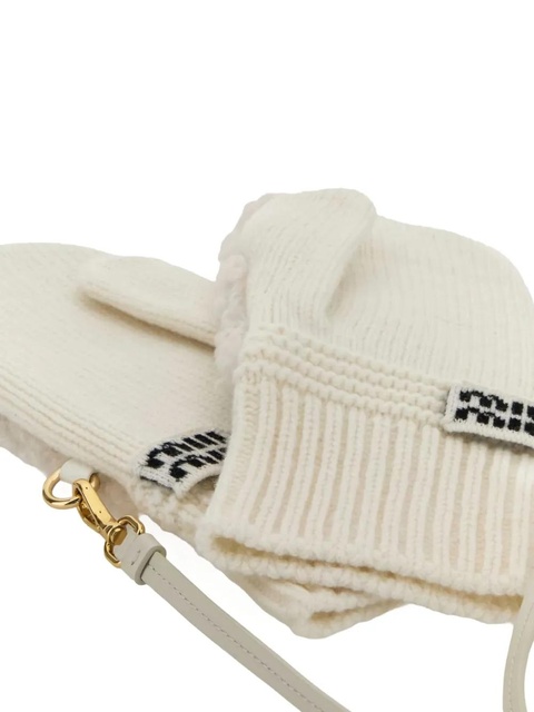 Miu Miu wool-blend gloves - White - zdjęcie produktu nr 2