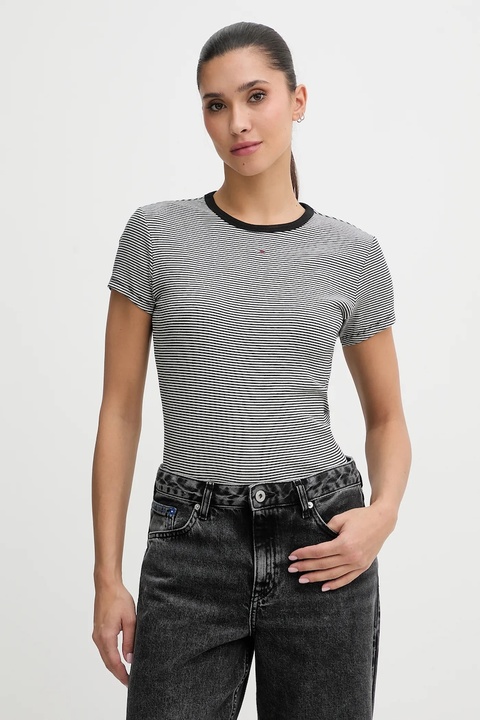 Tommy Jeans t-shirt damski kolor szary DW0DW17383 - zdjęcie produktu nr 1