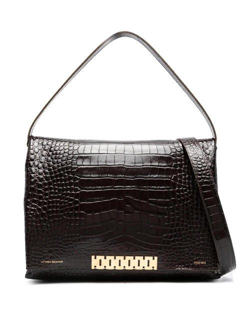 Victoria Beckham large Chain leather shoulder bag - Brown - zdjęcie produktu nr 1