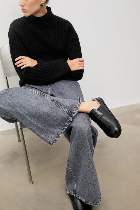 Answear.LAB klapki skórzane damskie kolor czarny - zdjęcie produktu nr 1