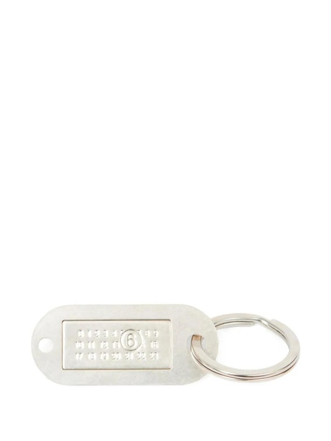 MM6 Maison Margiela numbers-engraved keyring - Silver - zdjęcie produktu nr 1