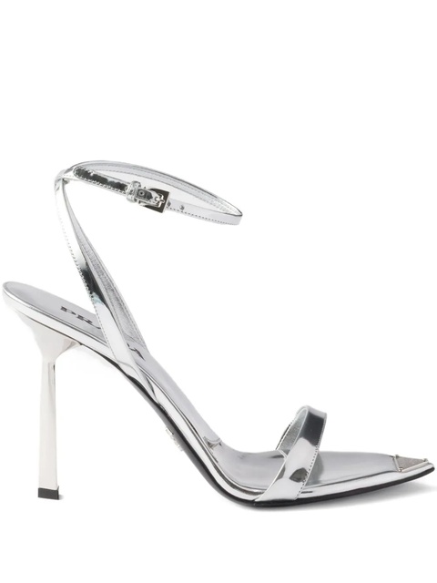 Prada 80mm ankle-strap leather sandals - Silver - zdjęcie produktu nr 1