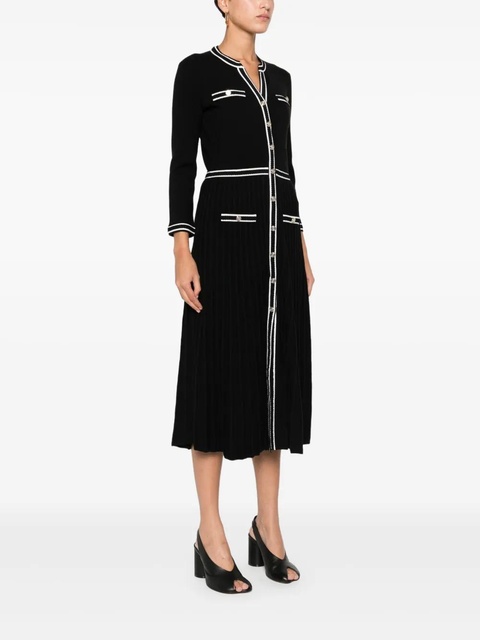 Maje pleated button-front knit dress - Black - zdjęcie produktu nr 2