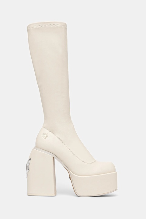 Naked Wolfe kozaki Spice damskie kolor beżowy na słupku lekko ocieplone Spice Chalk - zdjęcie produktu nr 1