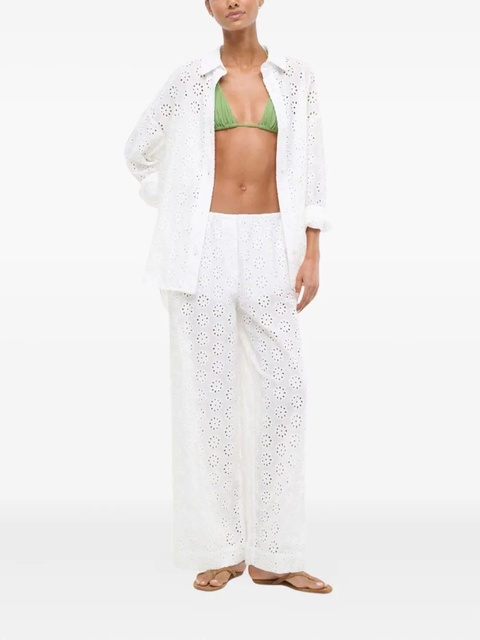 STAUD Bonfire broderie-anglaise trousers - White - zdjęcie produktu nr 2