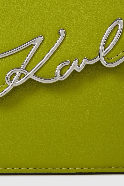Karl Lagerfeld torebka skórzana K/SIGNATURE kolor zielony A1W30458 - zdjęcie produktu nr 2