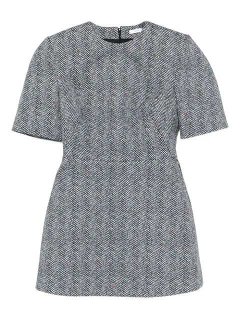 Givenchy short-sleeve herringbone mini dress - Black - zdjęcie produktu nr 1