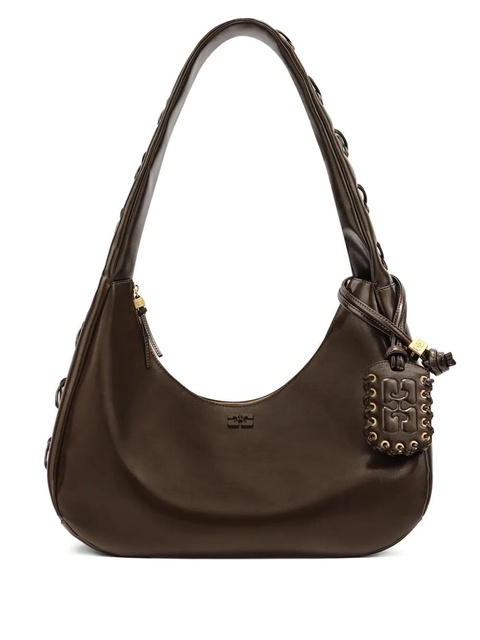 GANNI charm-detail shoulder bag - Brown - zdjęcie produktu nr 1