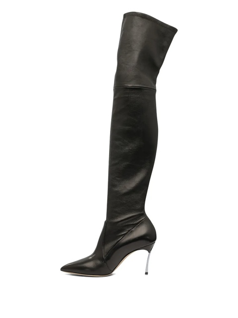 Casadei Blade leather over-the-knee high boots - Black - zdjęcie produktu nr 2
