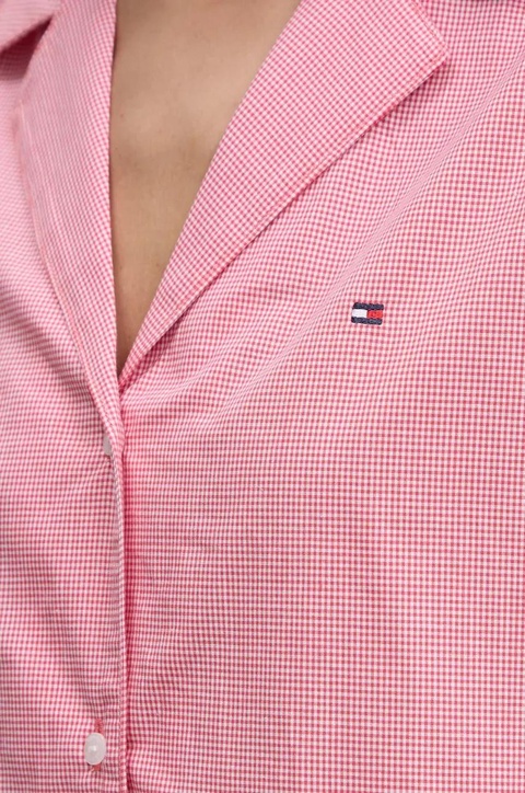 Tommy Hilfiger koszula piżamowa bawełniana kolor bordowy bawełniana UW0UW05764 - zdjęcie produktu nr 2
