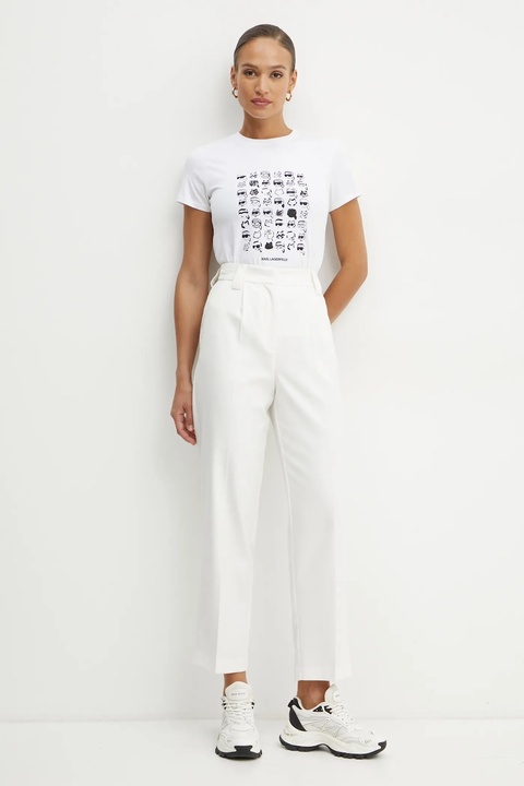 Karl Lagerfeld t-shirt bawełniany damski kolor biały A1W17124 - zdjęcie produktu nr 2
