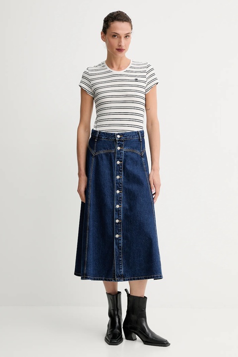 Levi's spódnica jeansowa kolor granatowy midi rozkloszowana 003NN - zdjęcie produktu nr 2