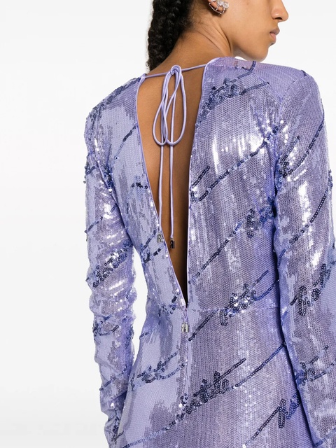 ROTATE BIRGER CHRISTENSEN logo-embellished sequin minidress - Purple - zdjęcie produktu nr 2