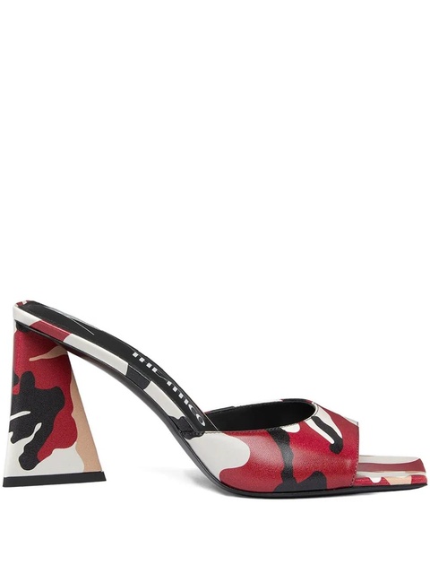 The Attico camouflage-print block-heel mules - White - zdjęcie produktu nr 1