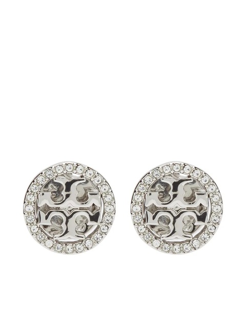 Tory Burch Miller crystal-embellished stud earrings - Silver - zdjęcie produktu nr 1