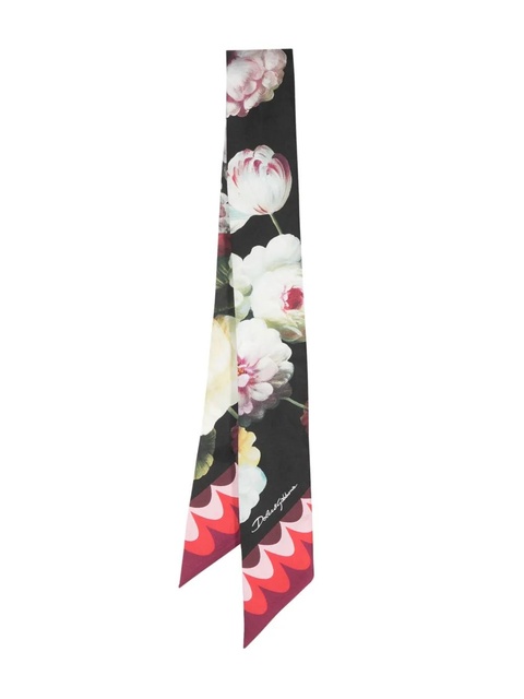 Dolce & Gabbana floral-print silk scarf - Black - zdjęcie produktu nr 1
