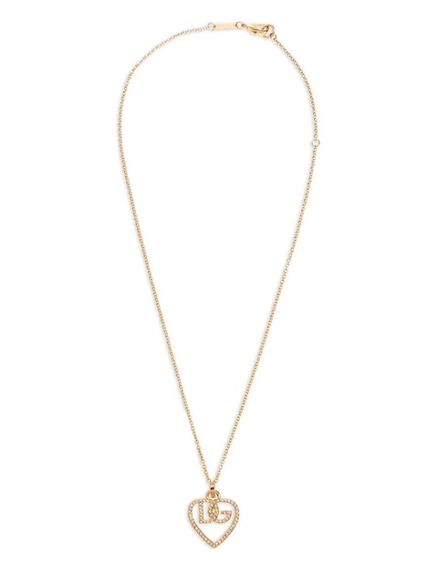 Dolce & Gabbana logo-pendant crystal-embellished necklace - Gold - zdjęcie produktu nr 1