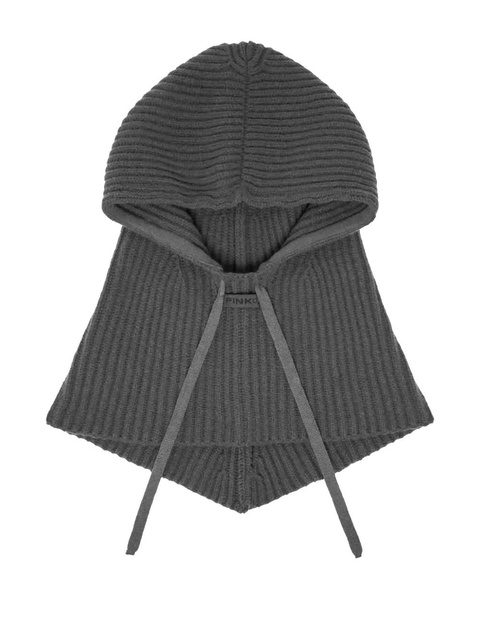 PINKO hooded ribbed balaclava - Grey - zdjęcie produktu nr 1