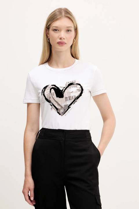 Desigual t-shirt LETTER CORE damski kolor biały 25WWTK04 - zdjęcie produktu nr 1