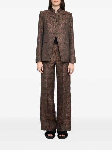Zadig&Voltaire Verysa paisley-print mandarin-collar blazer - Brown - zdjęcie produktu nr 2