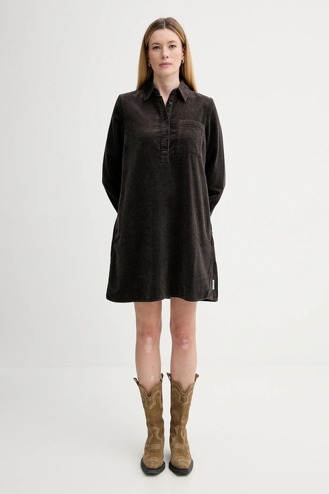 Marc O'Polo sukienka sztruksowa kolor brązowy mini prosta 5000007458 - zdjęcie produktu nr 1