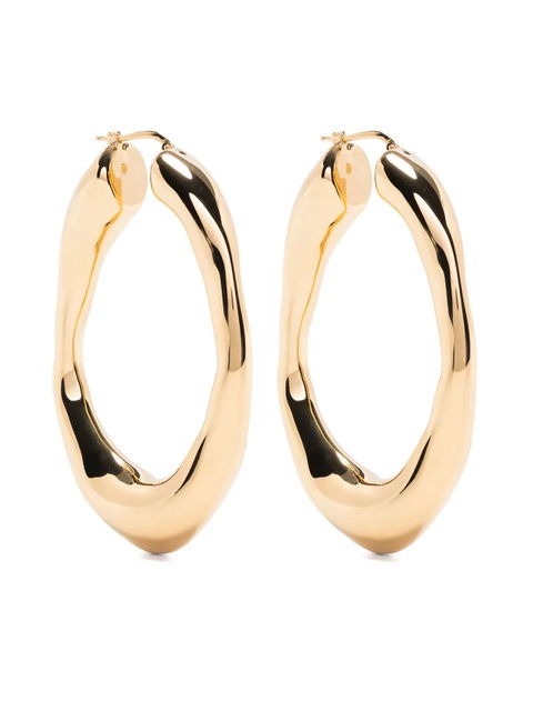 Jil Sander engraved-logo chunky hoops - Gold - zdjęcie produktu nr 1