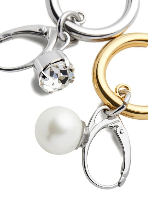 MM6 Maison Margiela embellished hoop earrings - Silver - zdjęcie produktu nr 2