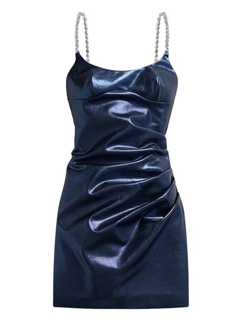 AREA crystal-strap metallic mini dress - Blue - zdjęcie produktu nr 1