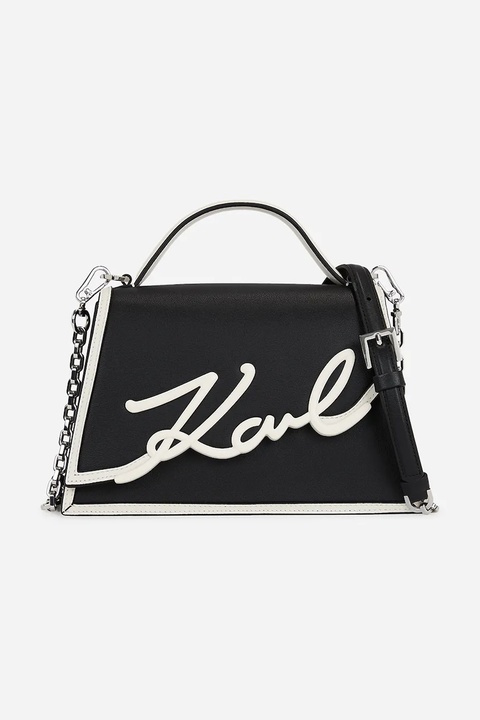 Karl Lagerfeld torebka skórzana kolor czarny A1W30224 - zdjęcie produktu nr 1