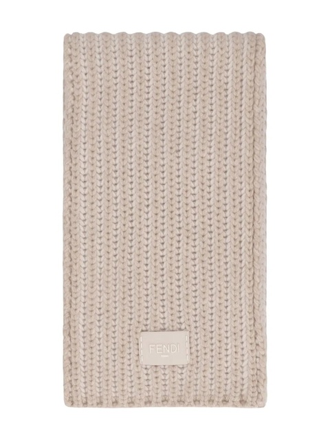 FENDI logo-patch scarf - Neutrals - zdjęcie produktu nr 1