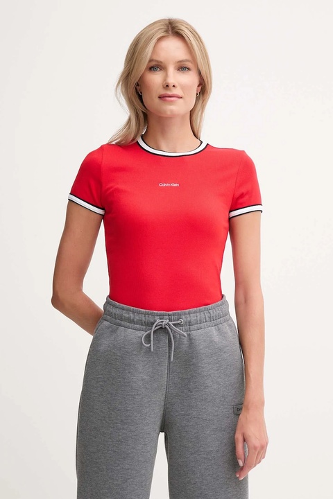 Calvin Klein Jeans t-shirt damski kolor czerwony LV047D201G - zdjęcie produktu nr 1