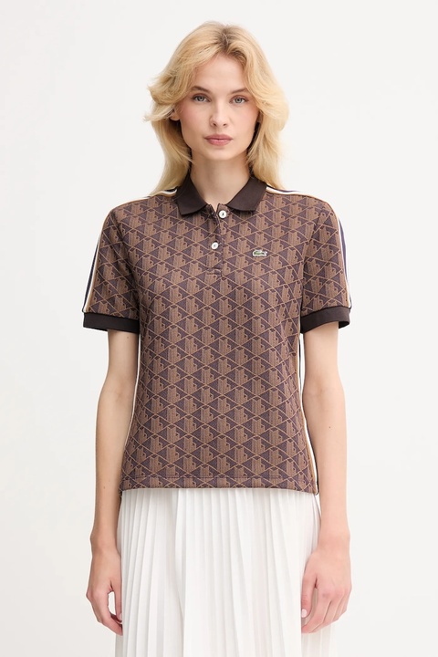 Lacoste polo damski kolor brązowy DF3364 - zdjęcie produktu nr 1