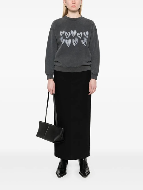 ANINE BING Spencer Hearts sweatshirt - Black - zdjęcie produktu nr 2