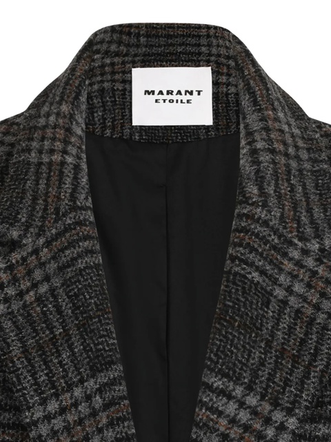 ISABEL MARANT checked wool single-breasted coat - Grey - zdjęcie produktu nr 2