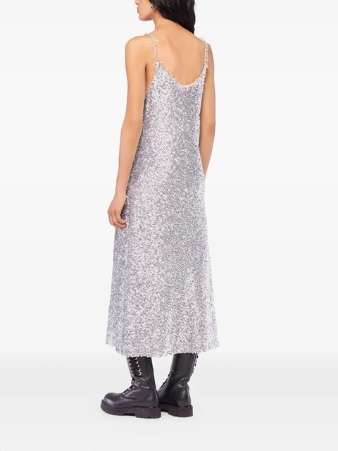 Rabanne sequin-embellished slip midi dress - Silver - zdjęcie produktu nr 1