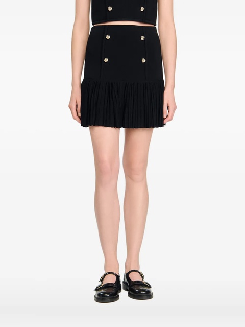SANDRO pleated double-breasted skirt - Black - zdjęcie produktu nr 1