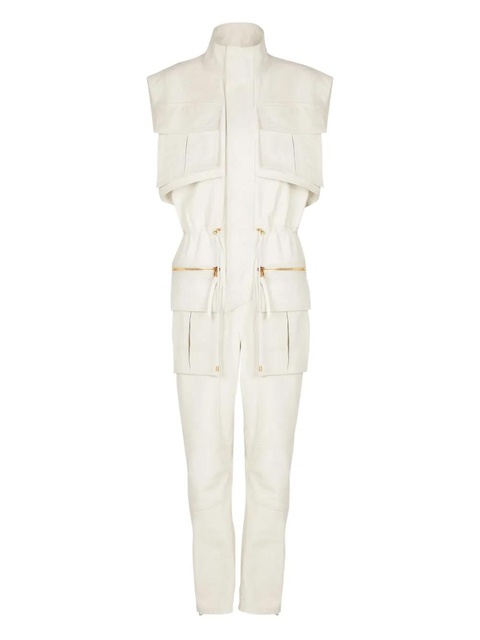 Balmain sleeveless pocket jumpsuit - White - zdjęcie produktu nr 1