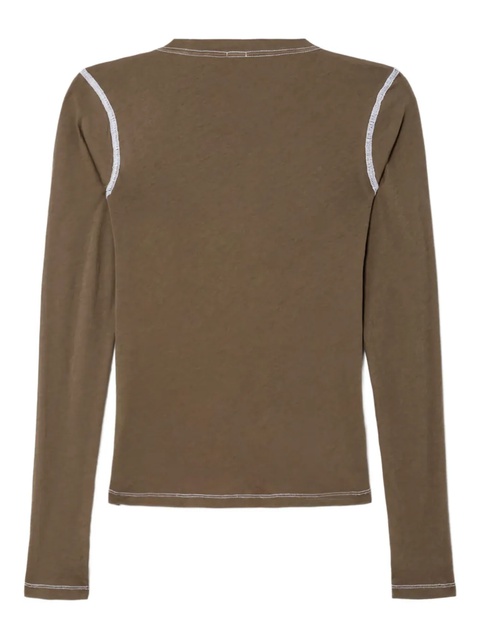 RE/DONE contrast-stitch long-sleeve tee - Brown - zdjęcie produktu nr 1