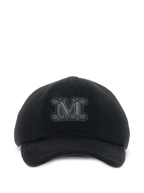 Max Mara logo-patch wool cap - Black - zdjęcie produktu nr 1
